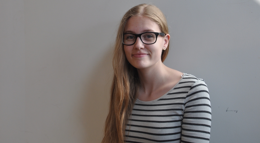 Anna Opstrup fra 3.b i finalen i ‘unge forskere’.
